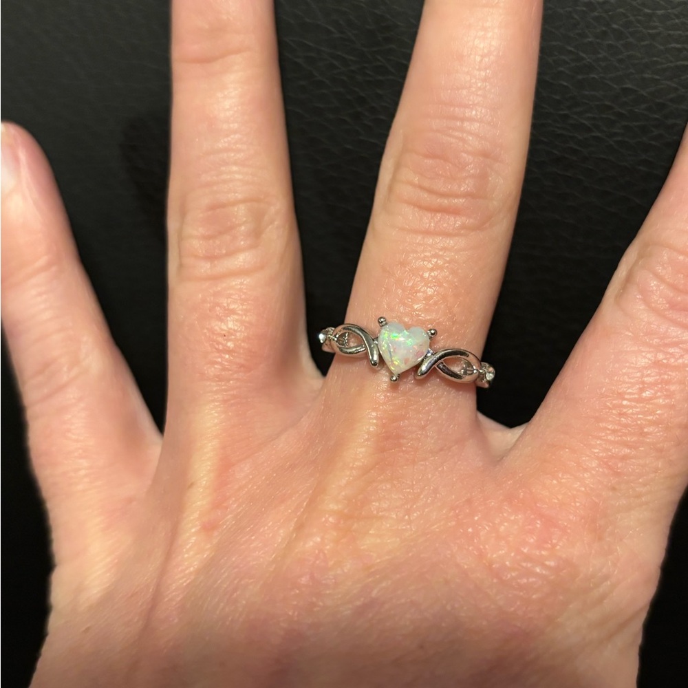 Elegant Silver Opal Ring